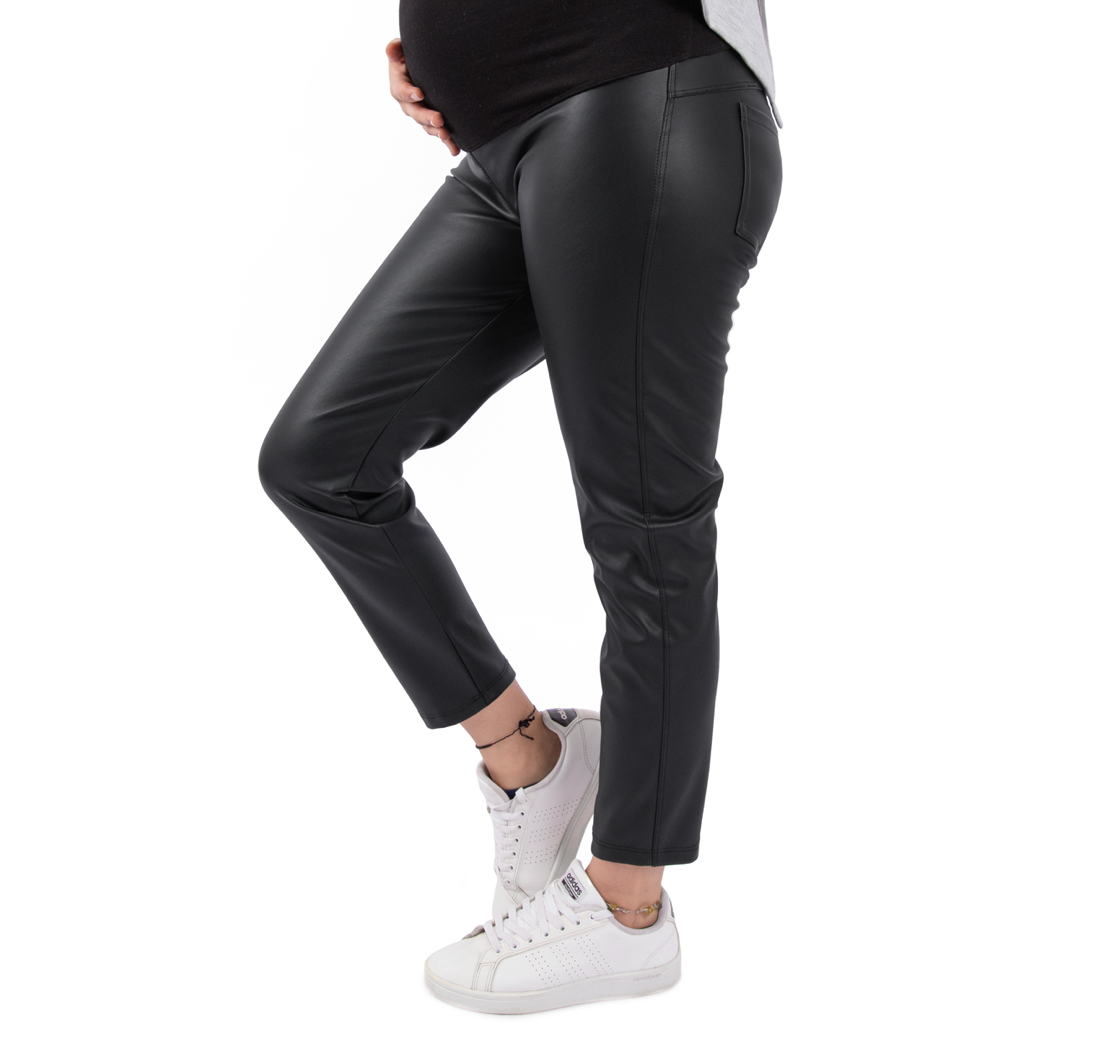 Pantalón de cuerina de maternidad (invierno)