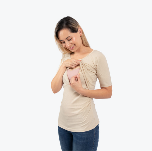 Polo Mia Lactancia y Maternidad (Beige)